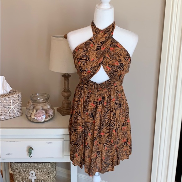 Free People Tops - Free People brown print top Size M